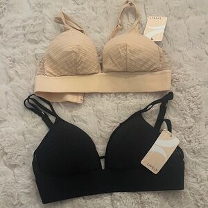 Lively bralettes bras nude & black NWT xsmall - set of 2